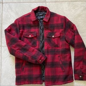 Padded Plaid Flannel Jacket F21
